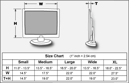 Lcd Dimensions Chart